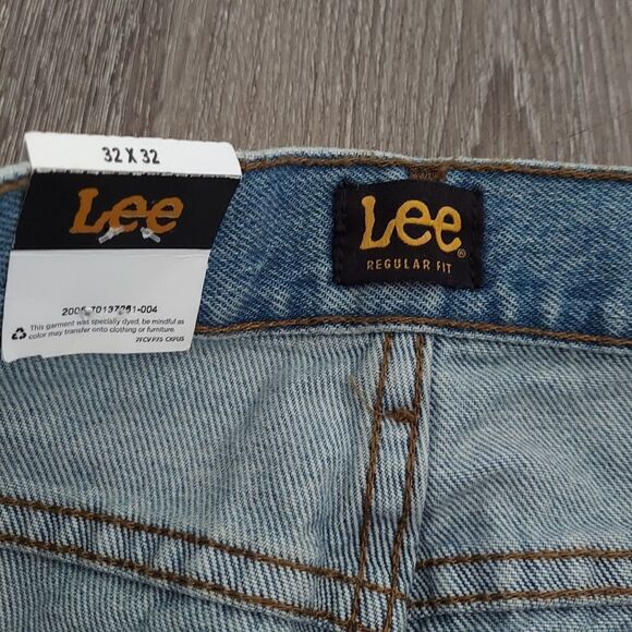 NEW Lee Regular Fit Straight Leg Cotton Jeans 32×32 Light Stone - Picture 2 of 6